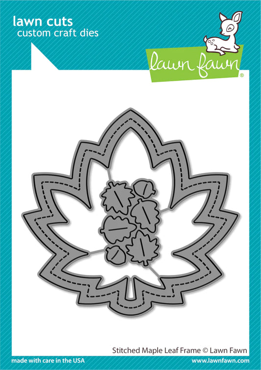 Lawn Fawn Stitched maple Leaf Frame Die