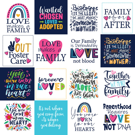 Love - Love Makes a Family Adoption - 12x12 Scrapbooking Paper