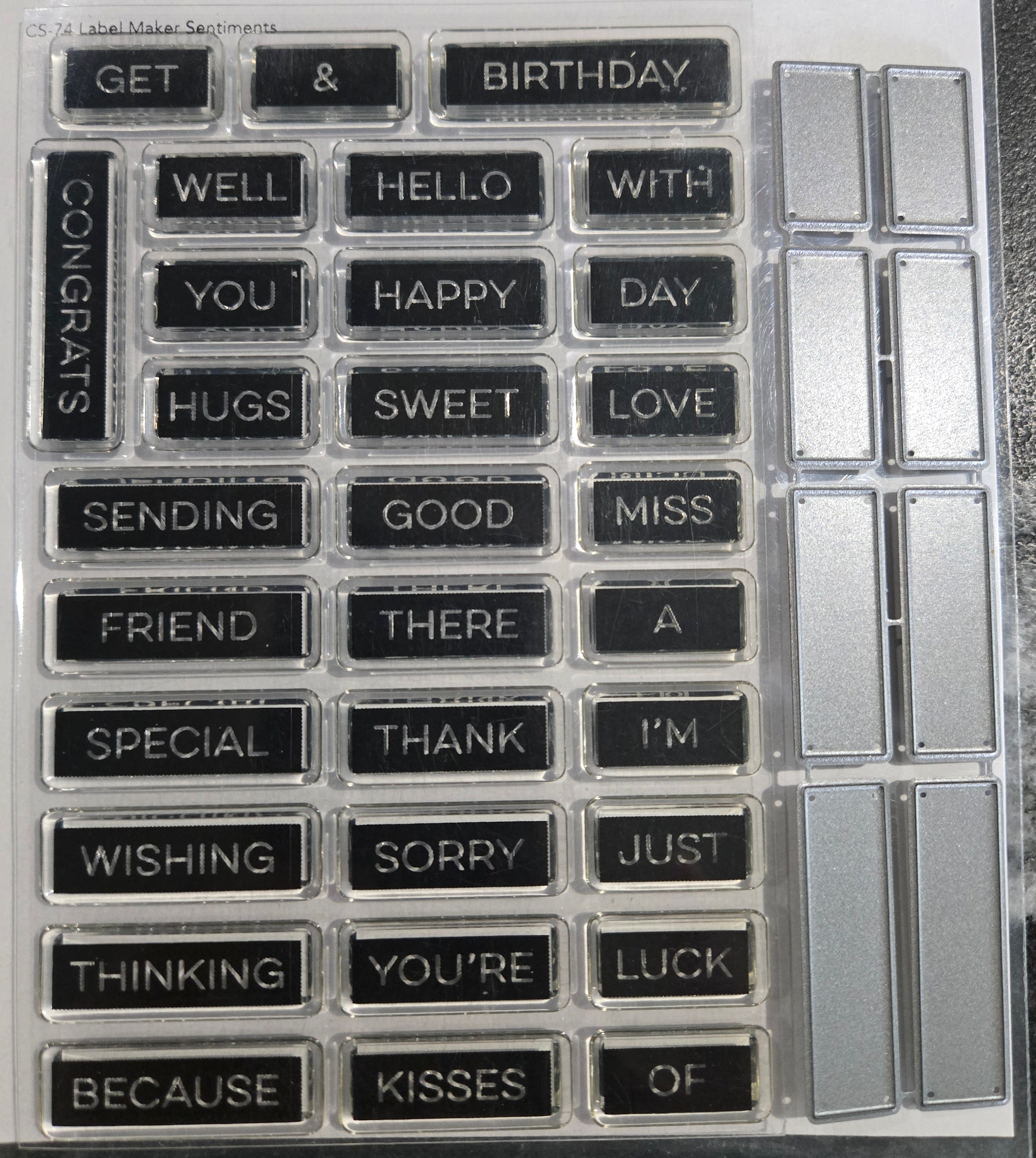 Sentimen Items Label Label Maker Sentiments Stamps and Die Set β Country Croppers