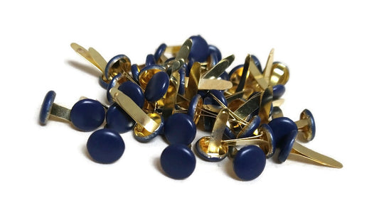 Large Round Navy Blue Brads