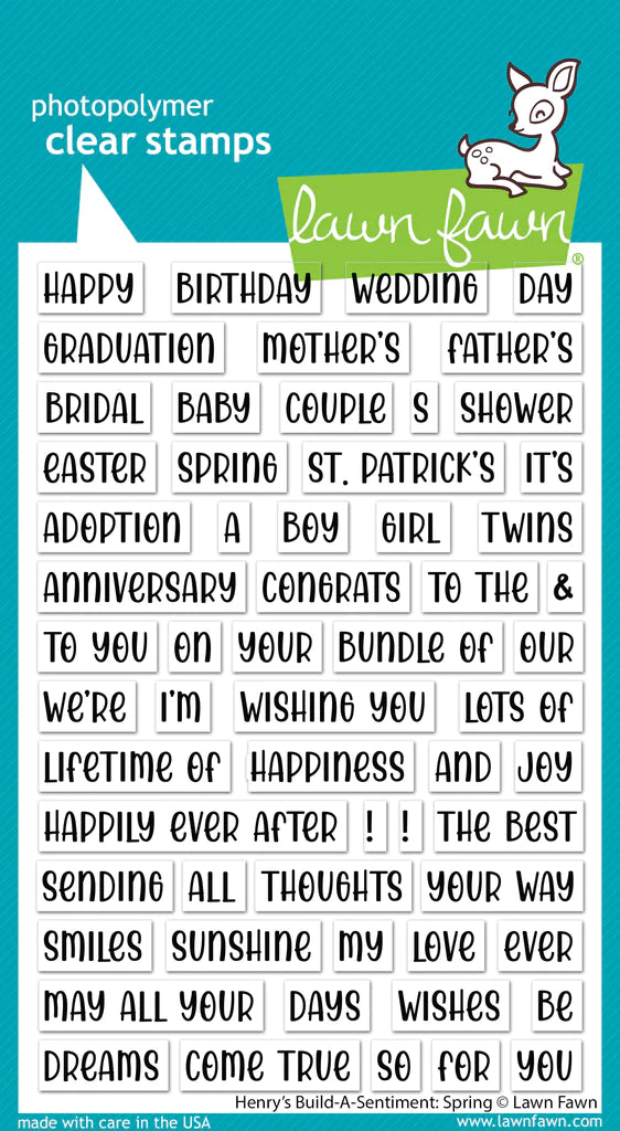 Lawn Fawn Henrys Build a Sentiment Spring Stamp Set