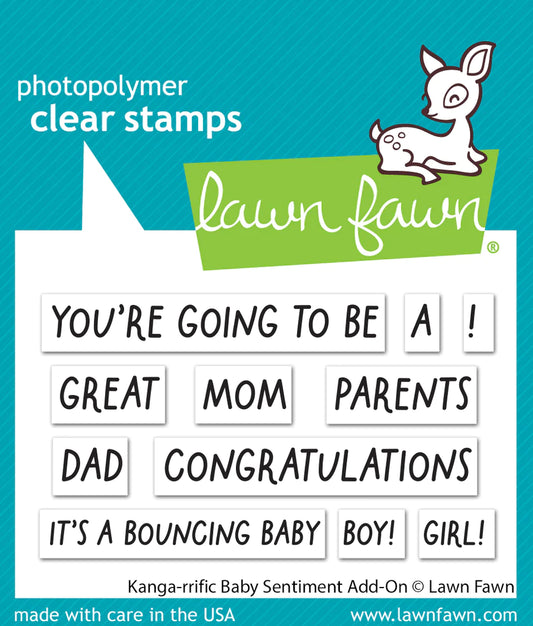 Lawn Fawn Kanga-rrific Baby Add On Stamp Set
