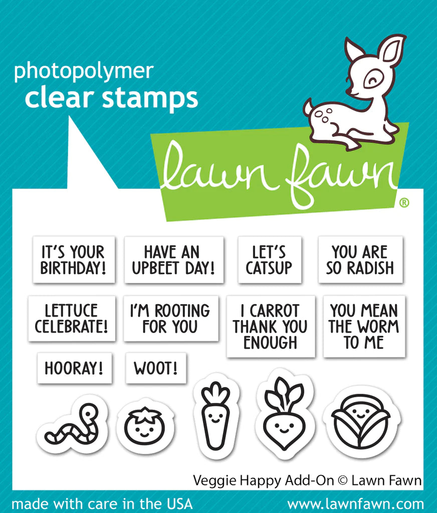 Lawn Fawn Veggie Happy Add On Stamp Set