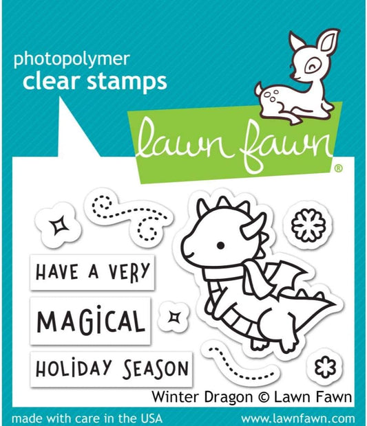 Lawn Fawn Winter Dragon Stamp