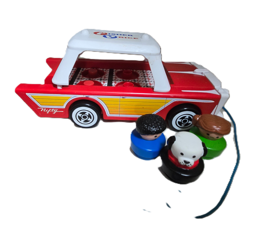 Vintage Little People Nifty Station Wagon Car with 3 People