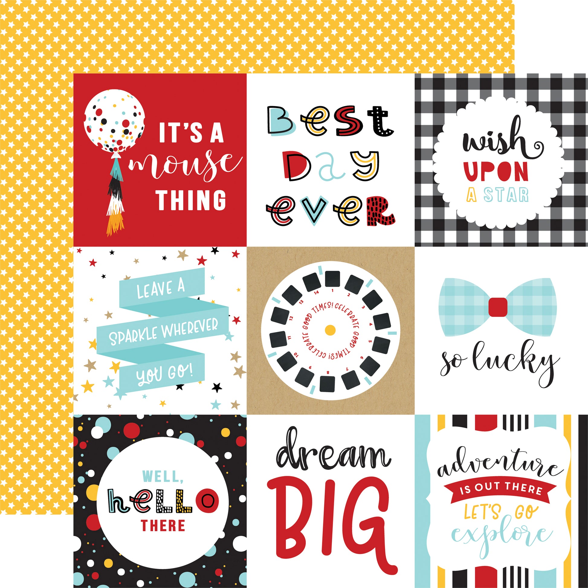 Echo Park Magical Adventure 4x4 journaling Cards Scrapbook paper