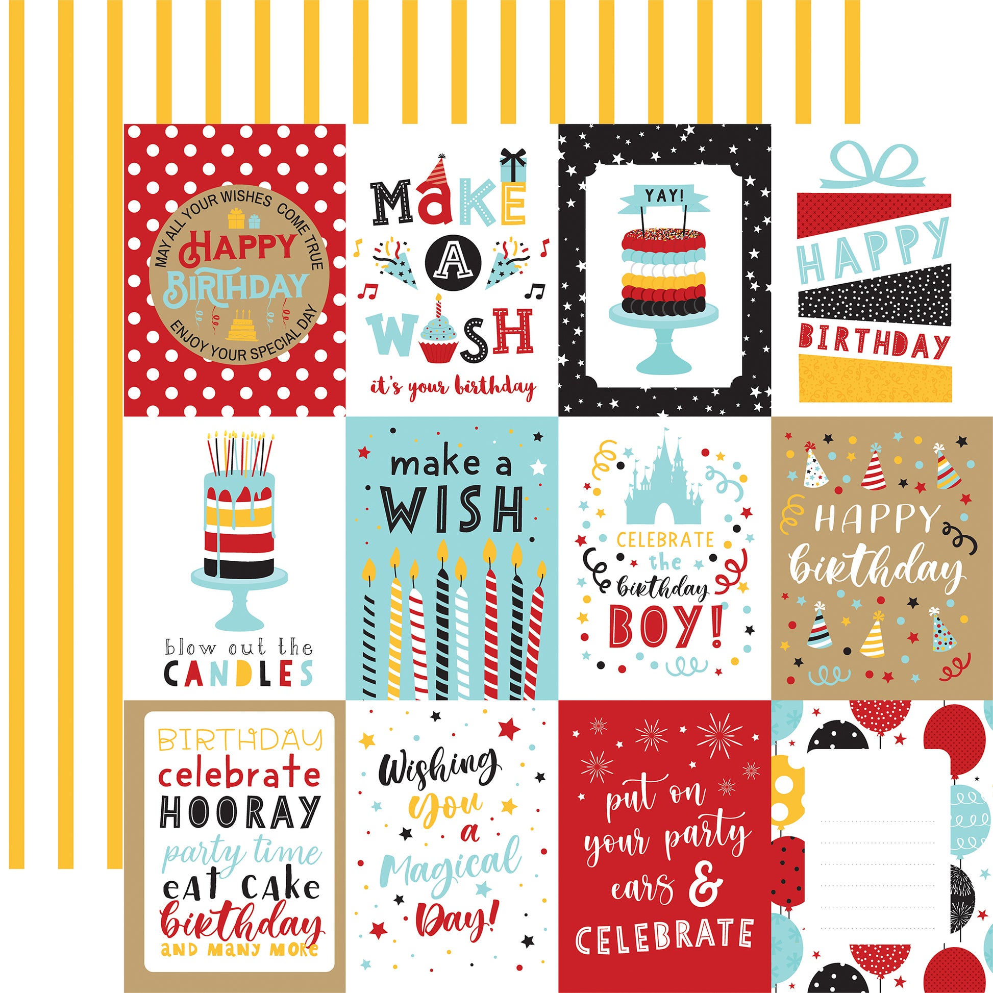Echo Park Magical Birthday boy 3x4 Journal Cards