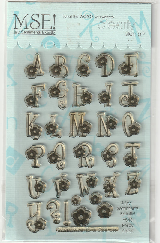 Uppercase Posey Caps Alphabet Stamps by MSE