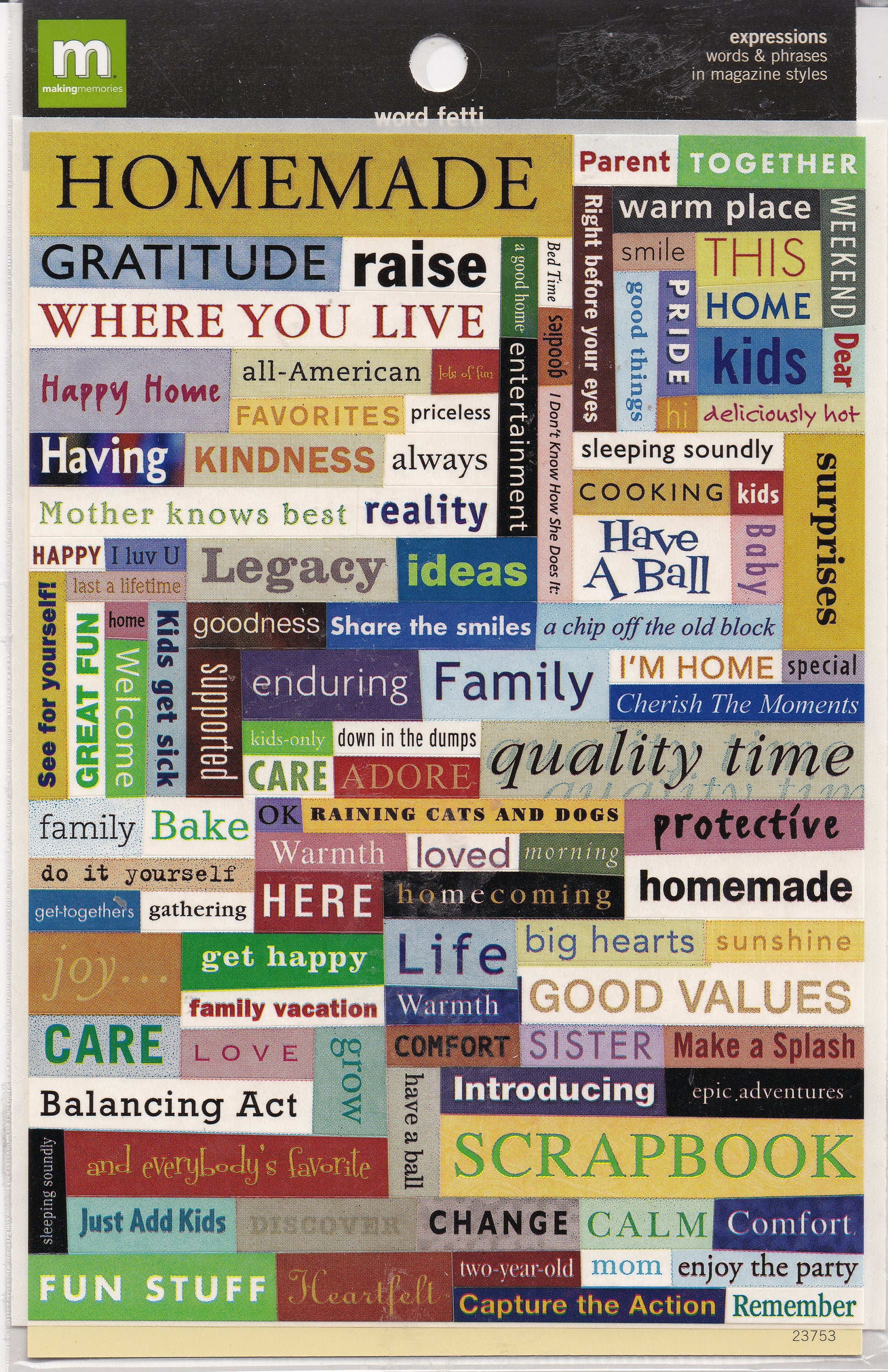 Expressions Word Fetti Stickers by Making Memories