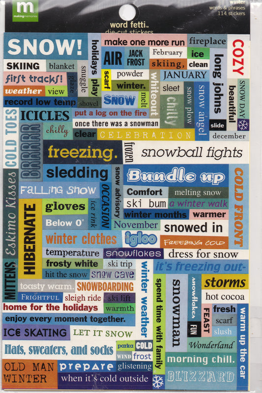 Making Memories Winter Word Fetti Stickers