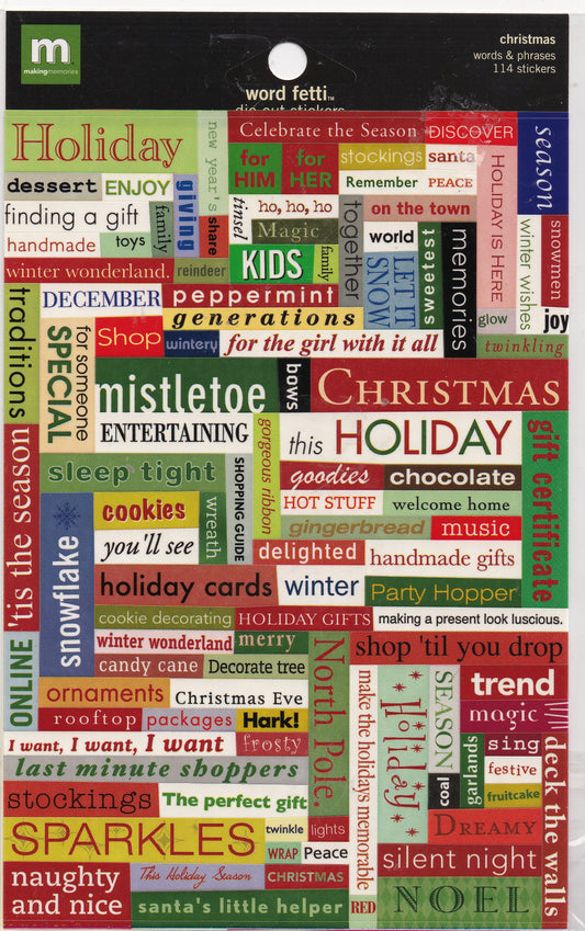 Making Memories Christmas Word Fetti Stickers