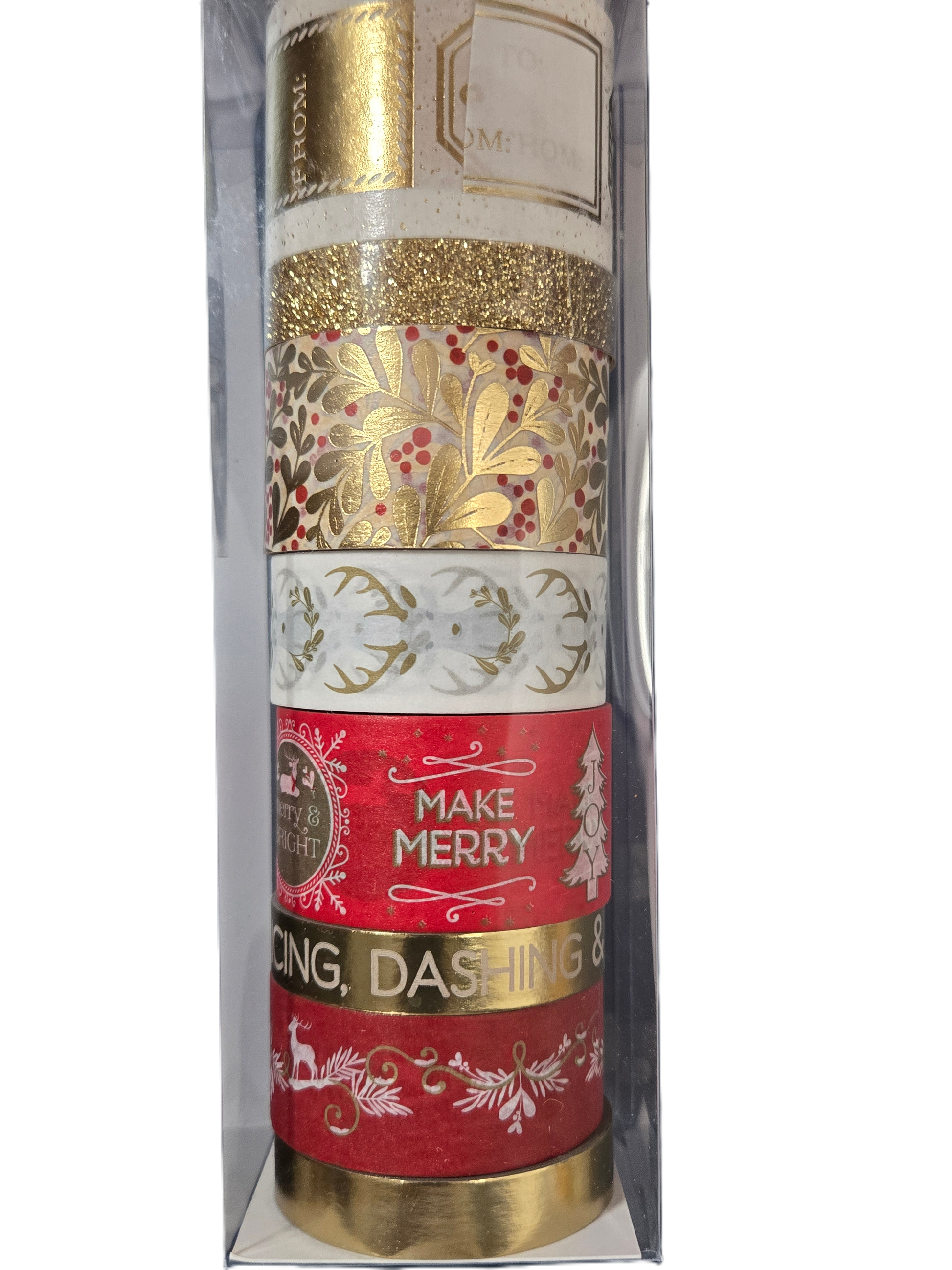 Martha Stewart Red Gold Washi Tape Assortment Set