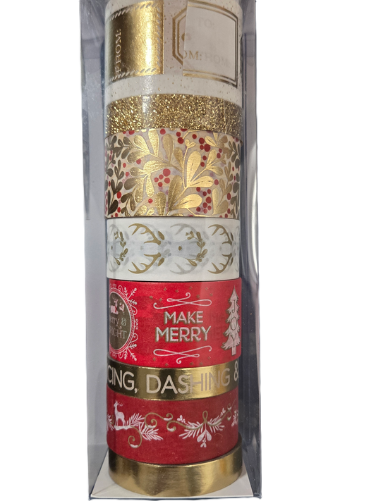 Martha Stewart Red Gold Washi Tape Assortment Set