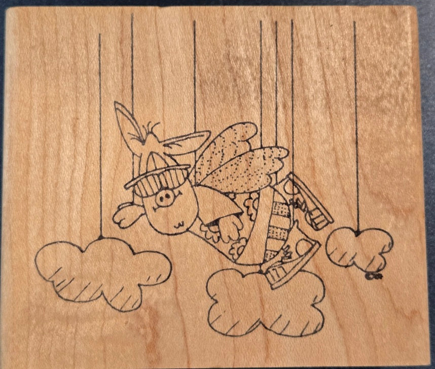 Pigs Fly Rubber Stamp Mauicows
