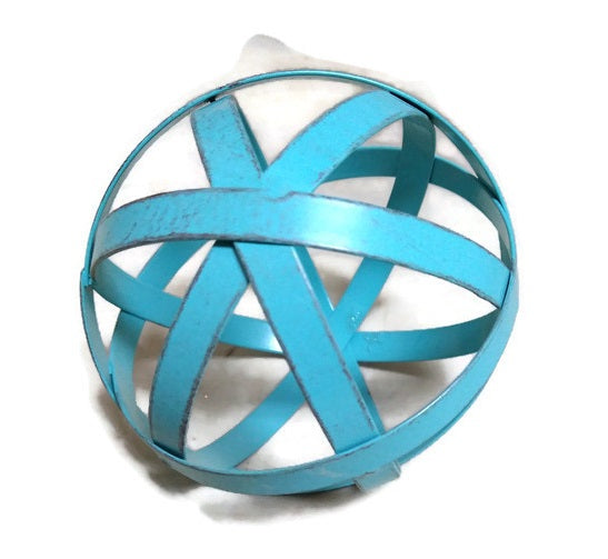Blue Metal Sphere Decor