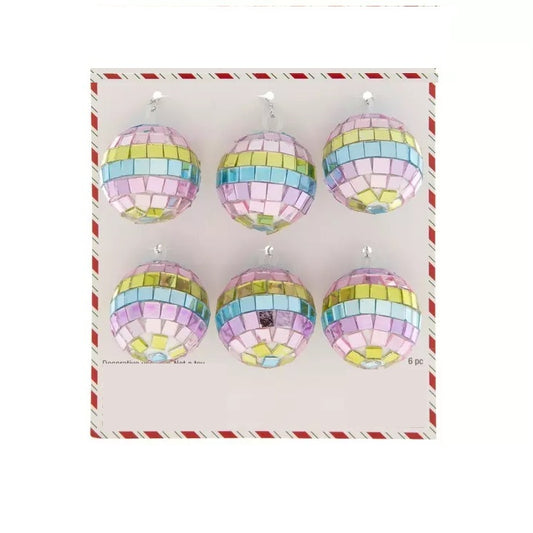Colored Holographic Disco Ball Ornaments