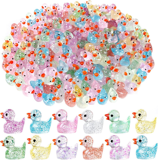Mini Glitter Translucent Ducks - 25pc