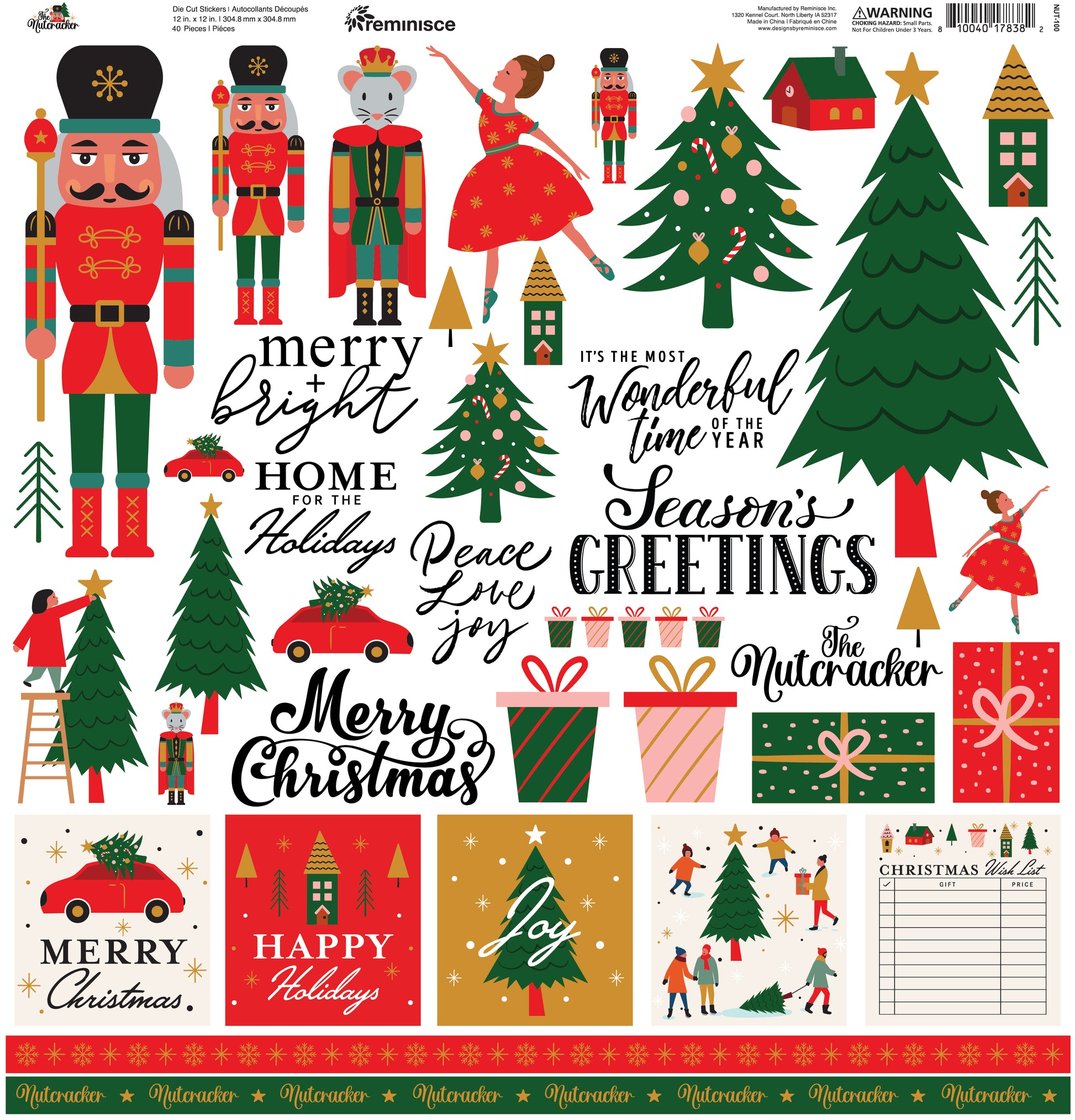 Simply Christmas - 12X12 Scrapbook Papers and Stickers Set