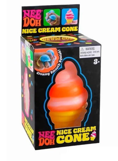Needoh Ice Cream Cone Orange Squishy Toy