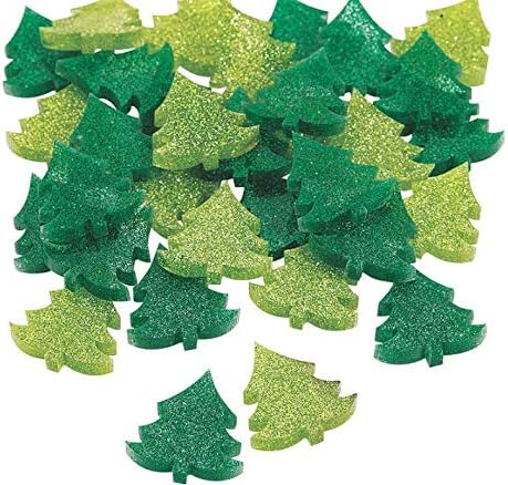 Glitter Acrylic Flatback Christmas Tree Embellishments