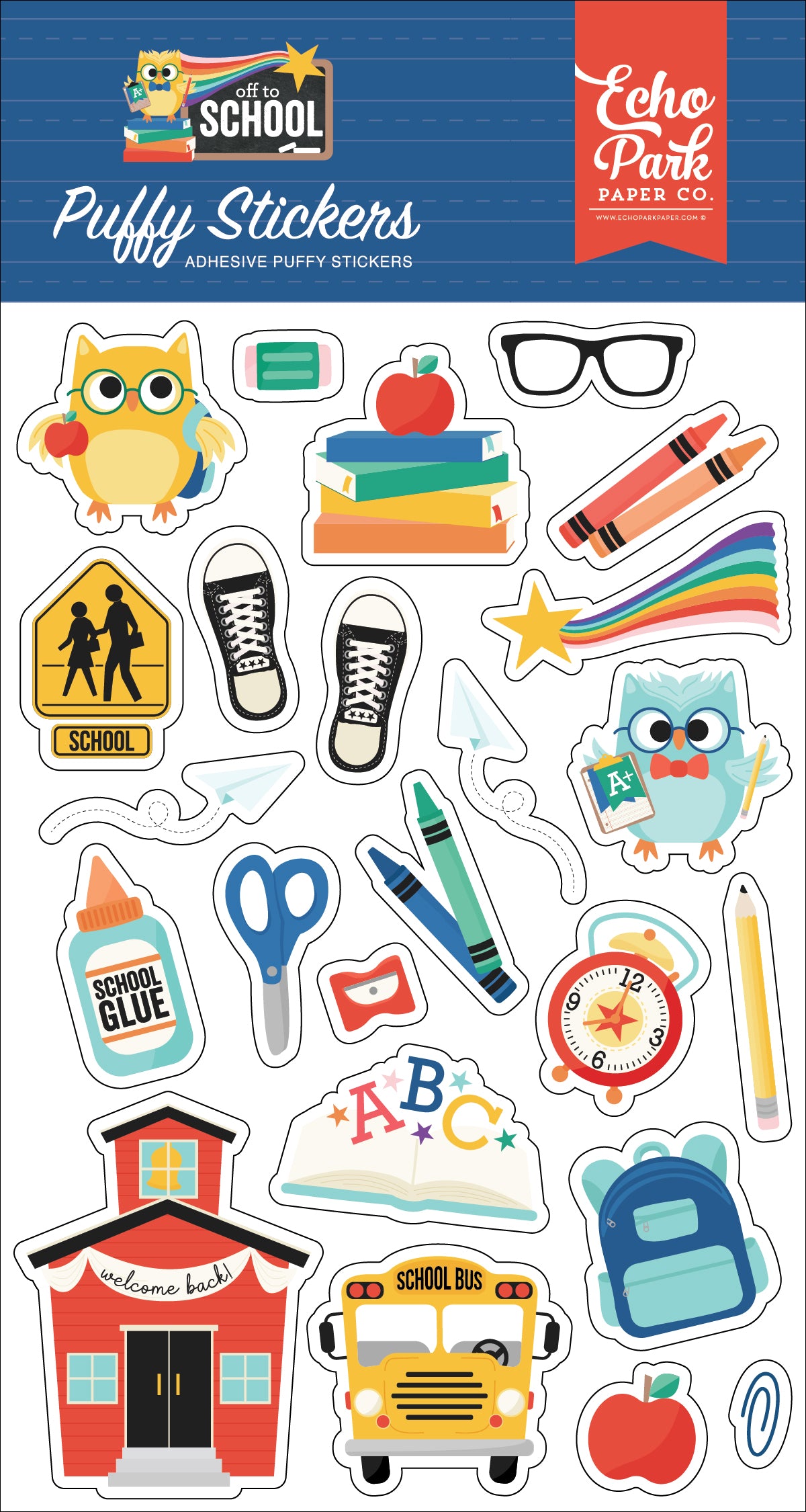 Echo Park Off to School Puffy Stickers