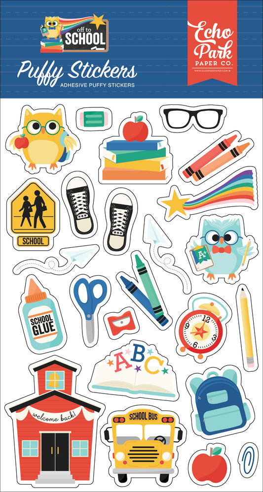 Echo Park Off to School Puffy Stickers