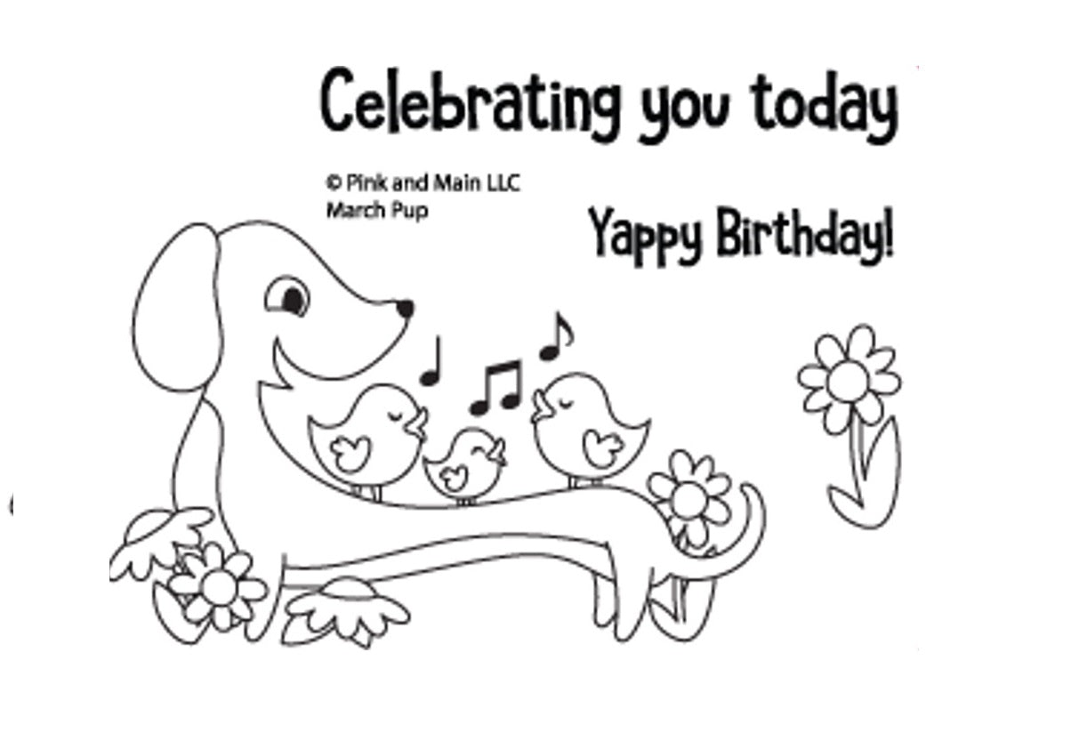 Birthday march Pups Stamps by Pink and Main