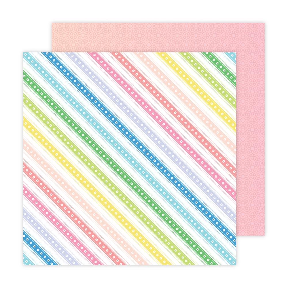 Blooming Wild Diagonal Striped Paper #23