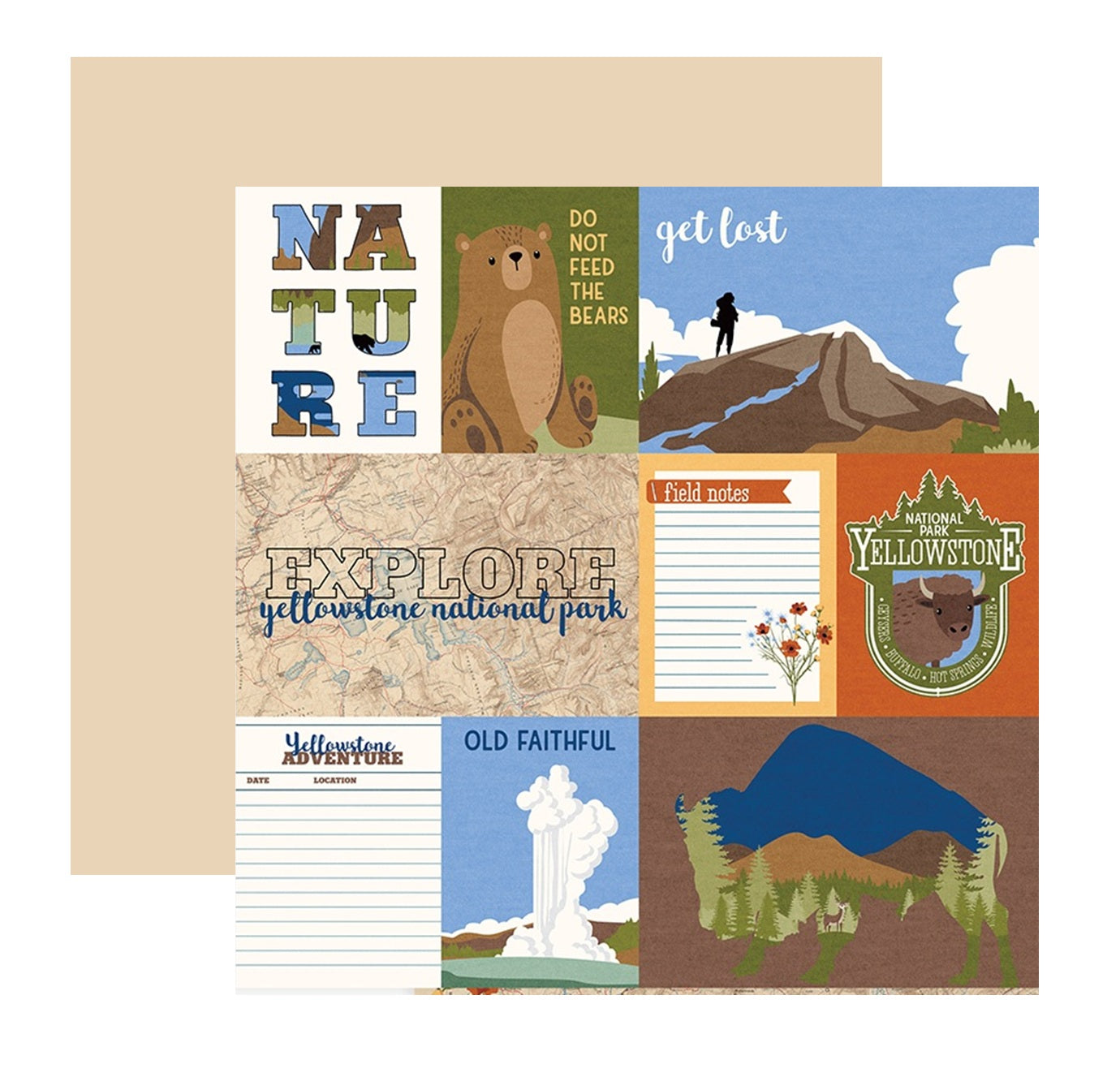 Yellowstone National Park Old Faithful Scrapbook Paper