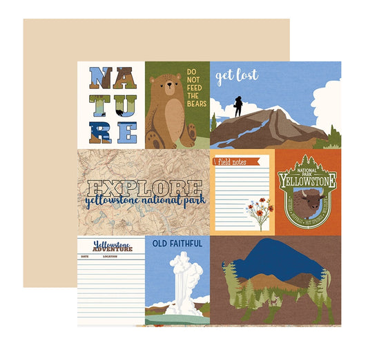 Yellowstone National Park Old Faithful Scrapbook Paper