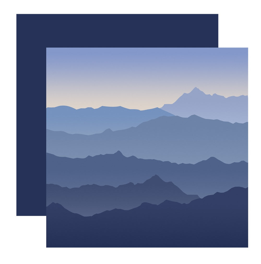 Blue Atmospheric Mountains Scrapbook paper