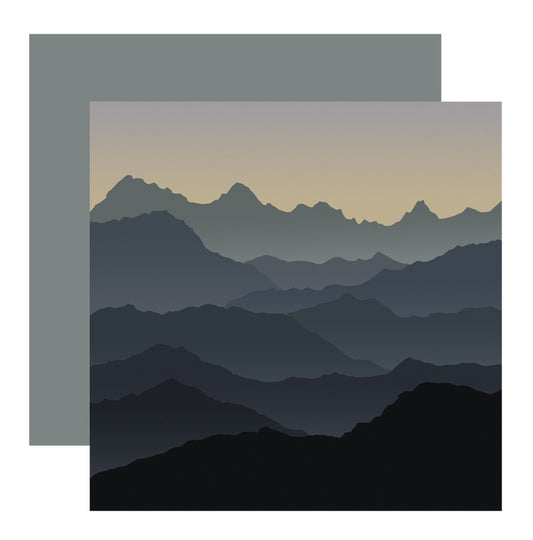 Gray Atmospheric Mountain Scrapbook Paper