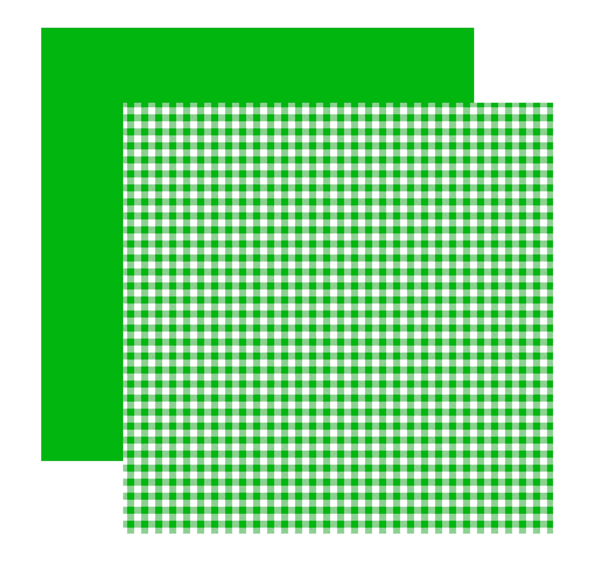 Green Gingham Scrapbook Paper