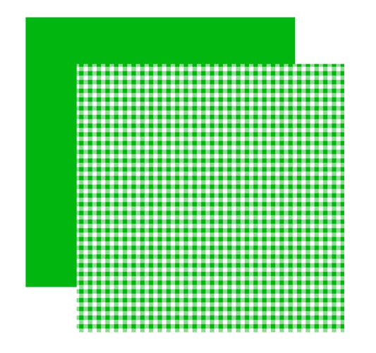 Green Gingham Scrapbook Paper