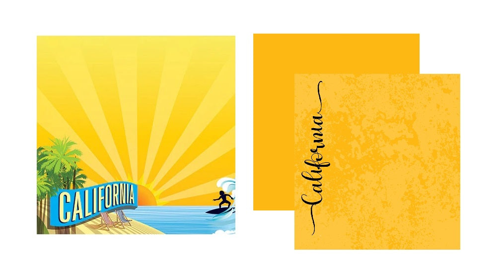 California State Travel Scrapbook Paper 12x12 Assortment Set