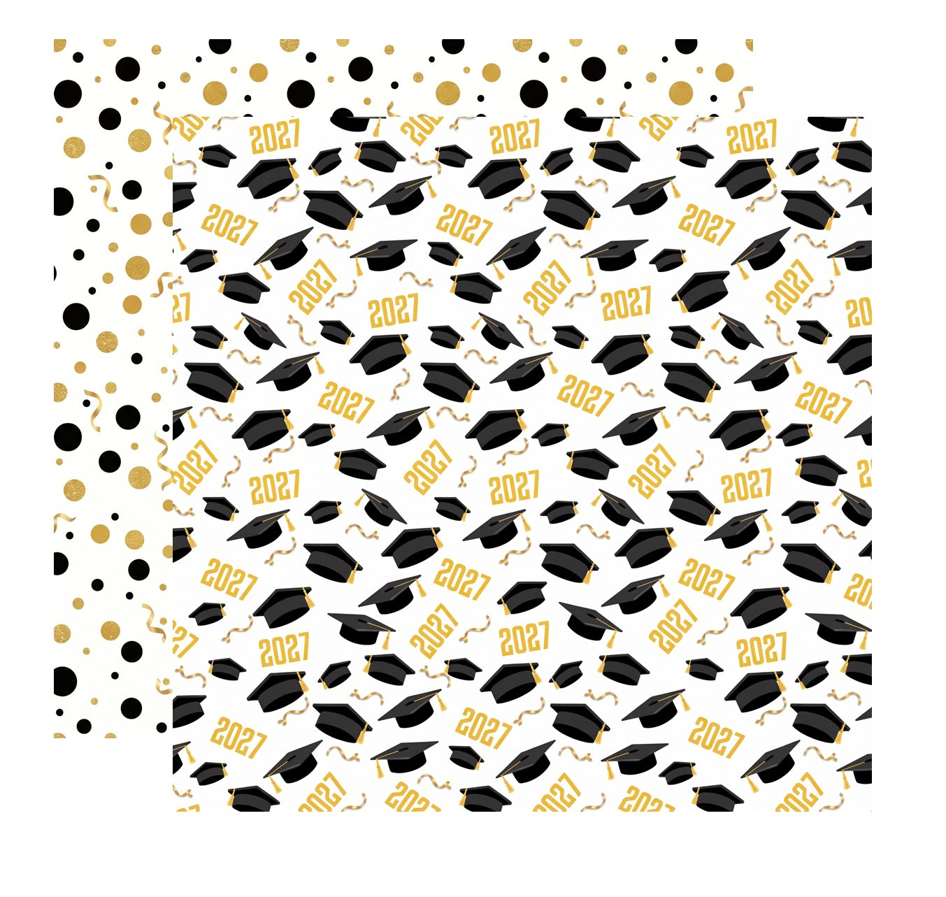 2027 Graduation Caps Scrapbook Paper