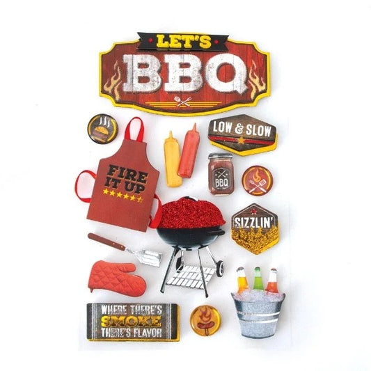 Let's BBQ 3d Stickers by Paper House