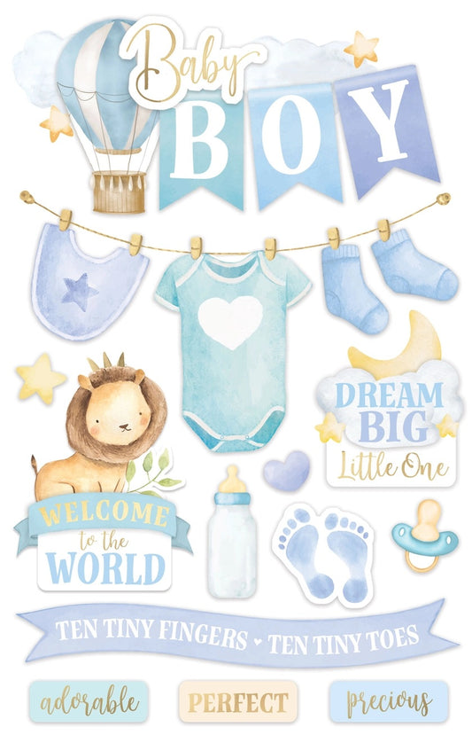 Paper House Baby Boy Watercolor 3d Stickers