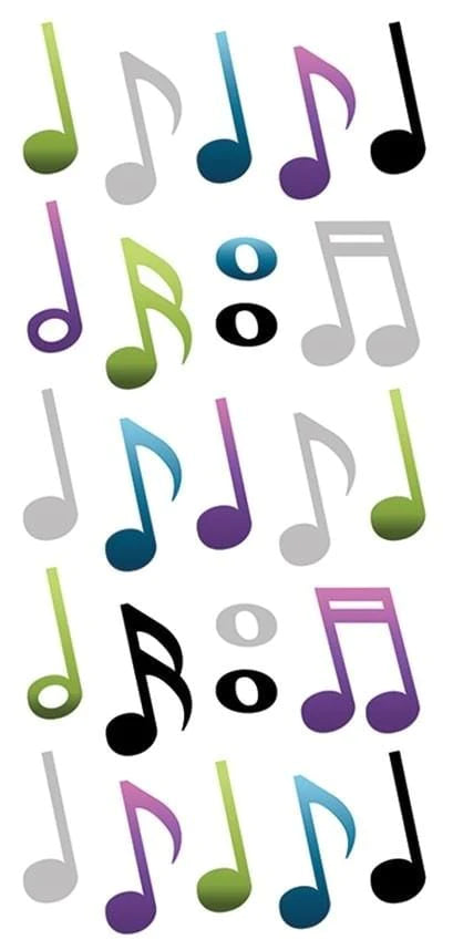 Puffy Music Note Stickers