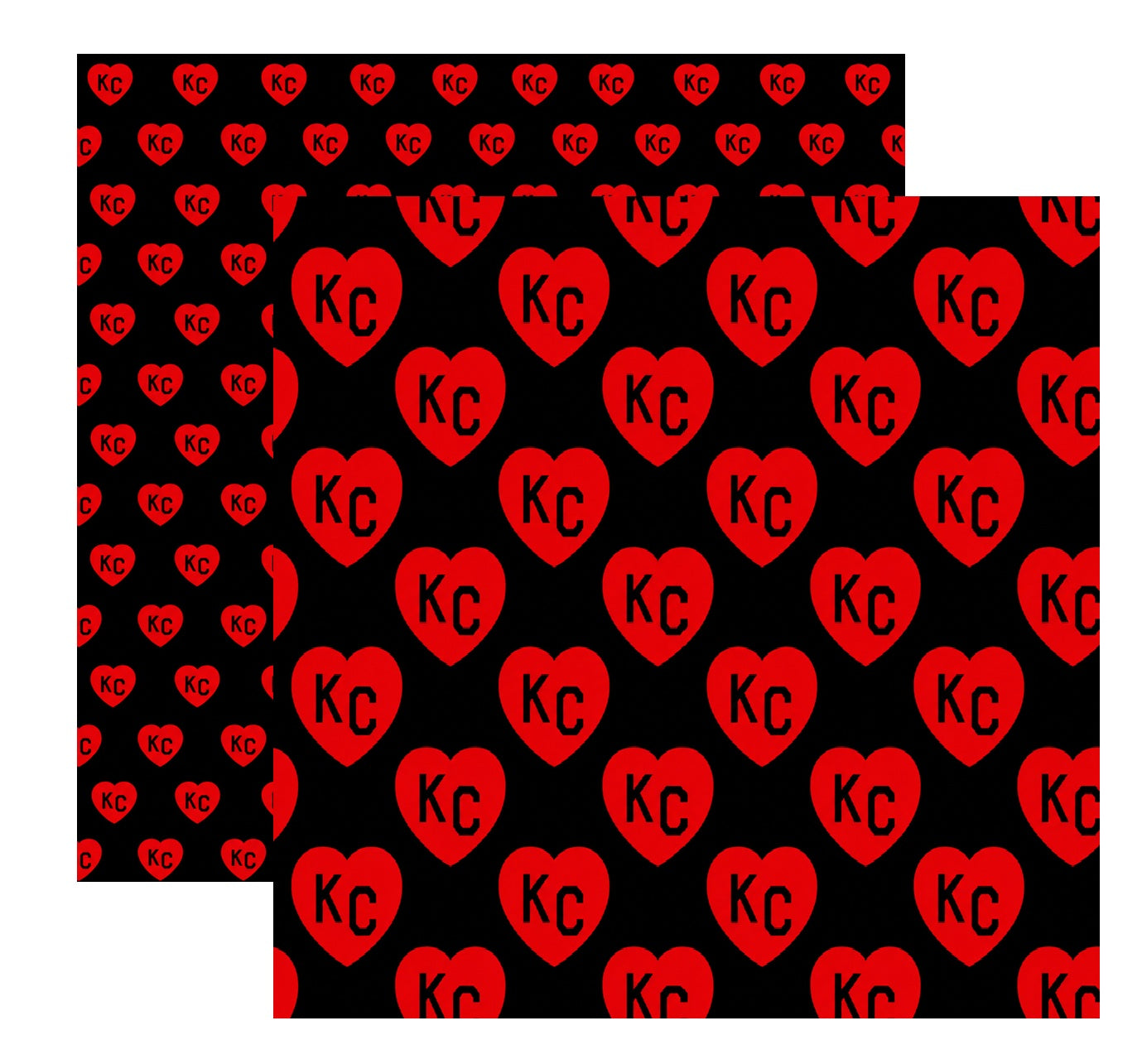 KC Hearts Red/Black Patterned Paper