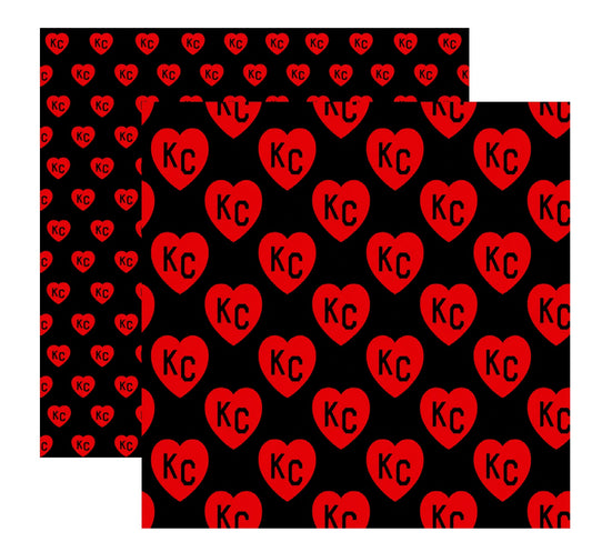 KC Hearts Red/Black Patterned Paper
