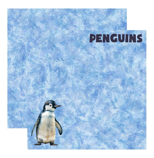 Penguins Watercolor Scrapbook paper