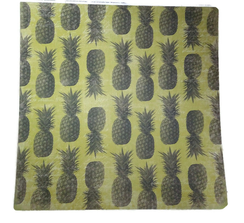 Tropical Pineapple Scrapbook Paper