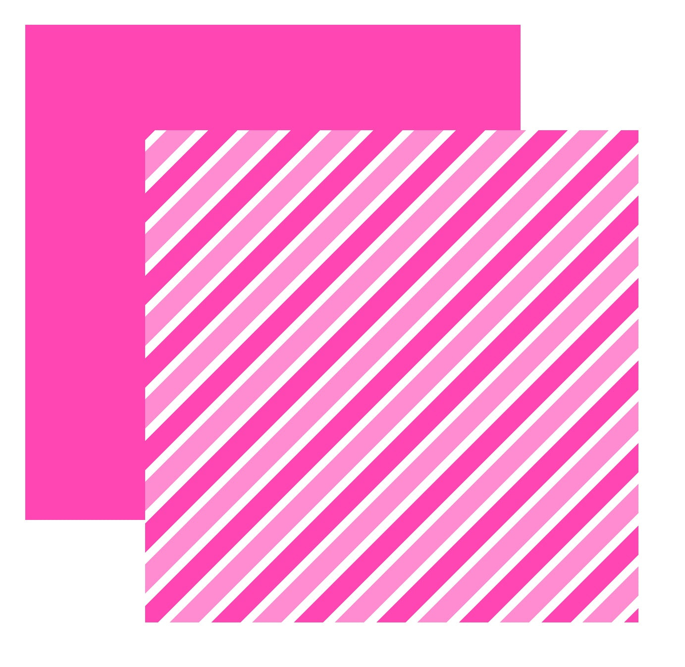 Pink Patterned Paper Assortment Set - Dots Stripes and Check - 12X12