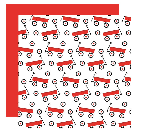 Red Wagon Scrapbook Paper