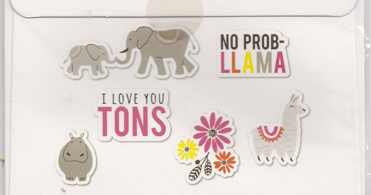 Grey Animals Washi Flakes Stickers