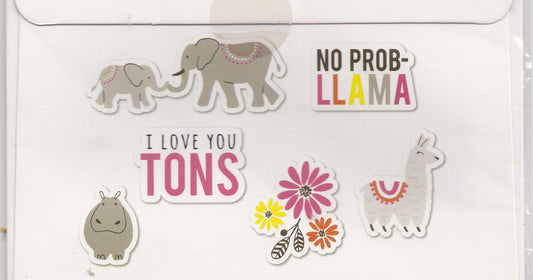 Grey Animals Washi Flakes Stickers