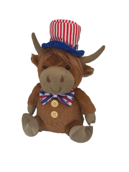 Patriotic Highland Cow Sitter