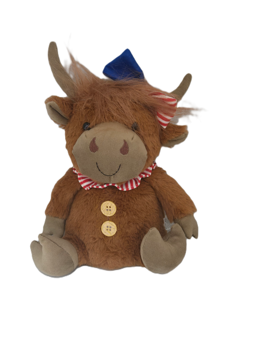 Patriotic Highland Cow Sitter Girl