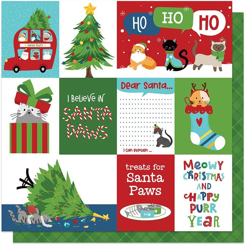 Photo Play Santa Paws Meowy Christmas Scrapbook Paper